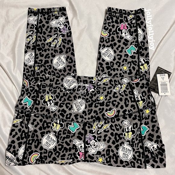 SET: Torrid Disney Minnie Mouse Leopard Grey Sports Bra/Cropped Legging 2X - Picture 9 of 14